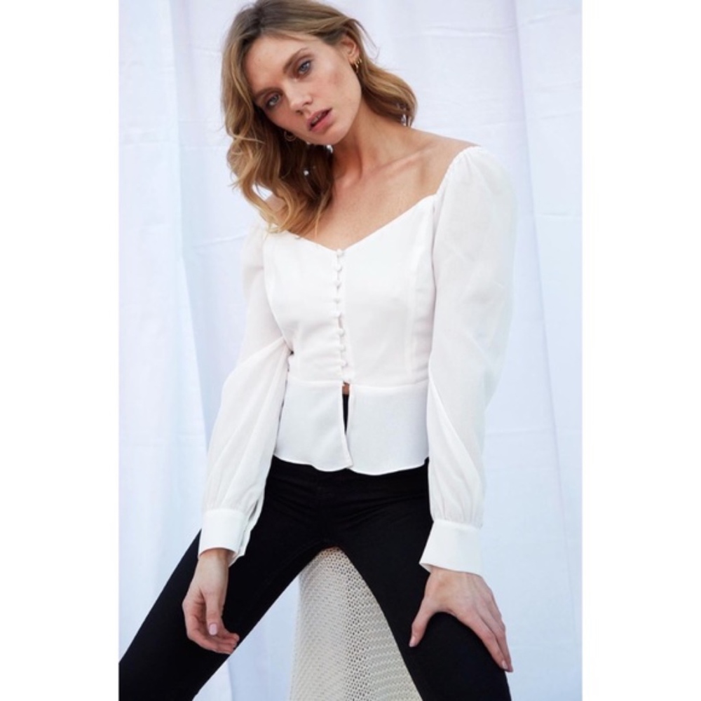 The Juliette Puffed Long Sleeve Button Up Blouse